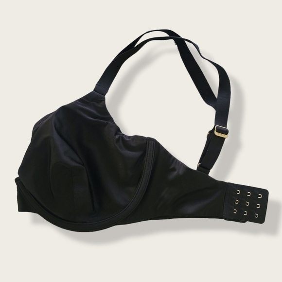 CUUP Bra The Plunge Satin Mesh Black Shine Bra 32H - Picture 11 of 16